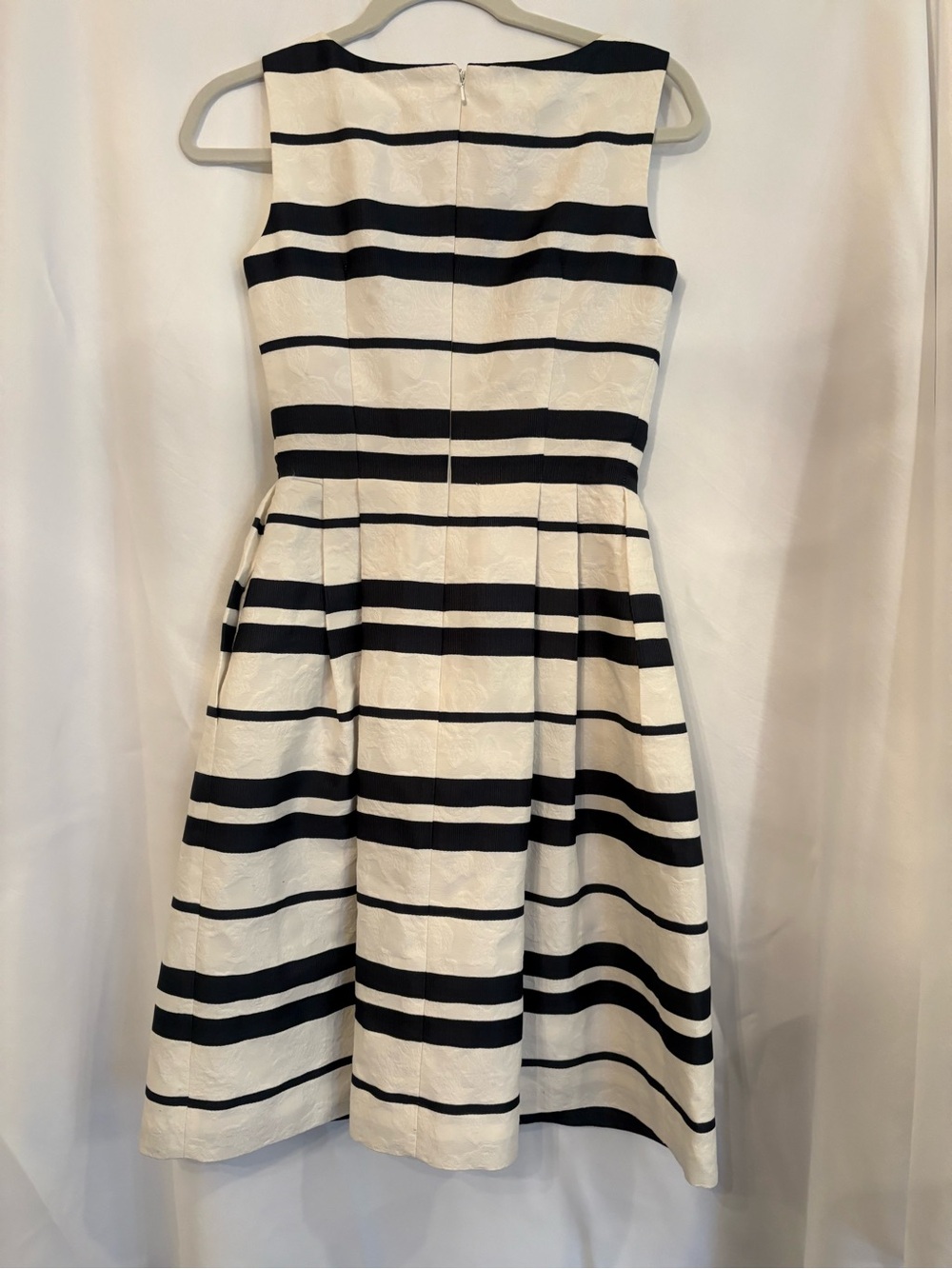 Classic Sleeveless Navy & White Striped Fit-and-Flare Dress